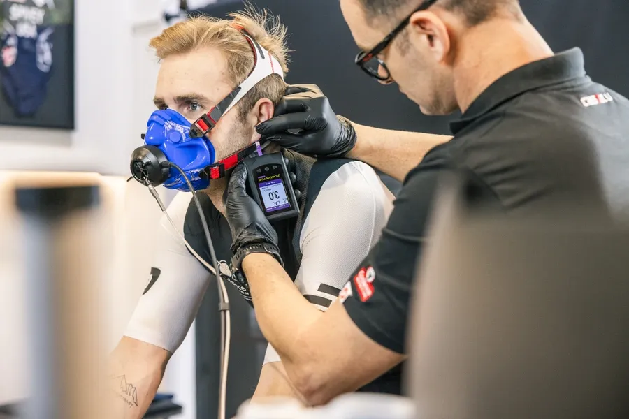 Blood lactate sample during a cycling LAA test