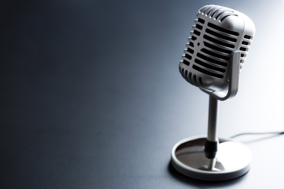 vintage silver microphone